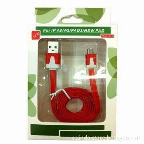 USB 2.0 Data Cable for iPhone, iPad and iPod, with Cord Length about 100cm, Noodles Look Beautiful